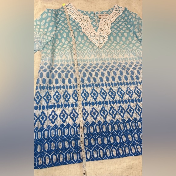 Alfred Dunner Blue and White Women's Blouse 💎 - Picture 2 of 11